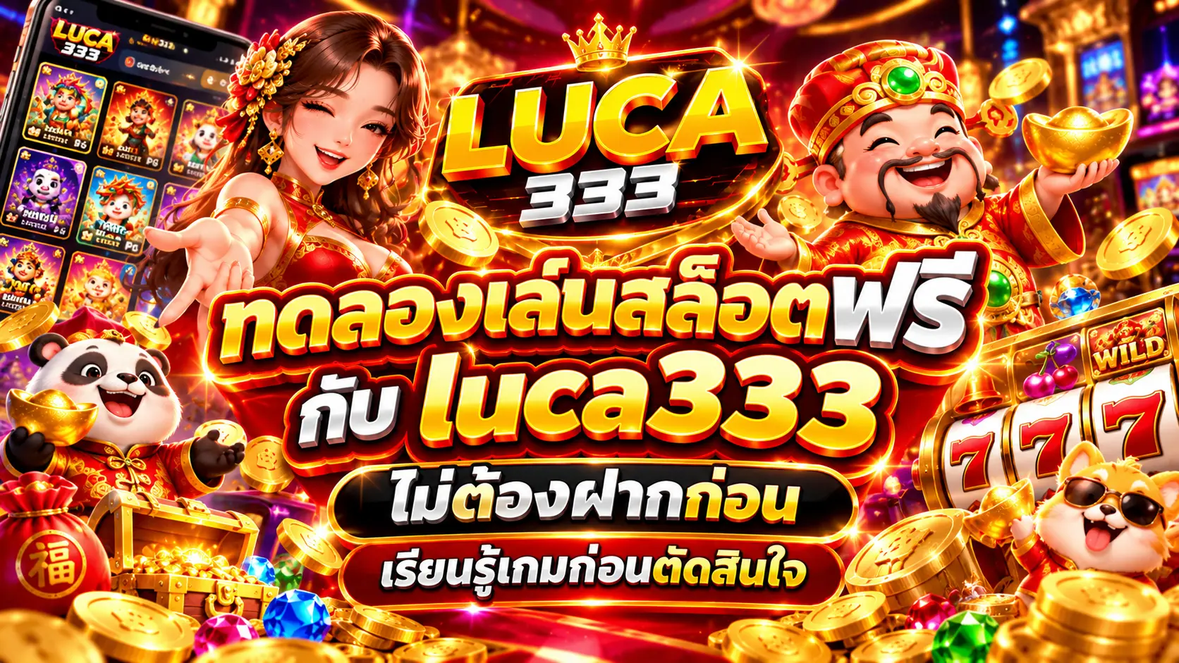 ทดลองเล่นสล็อตฟรีกับ luca333 ไม่ต้องฝากก่อน เรียนรู้เกมก่อนตัดสินใจ