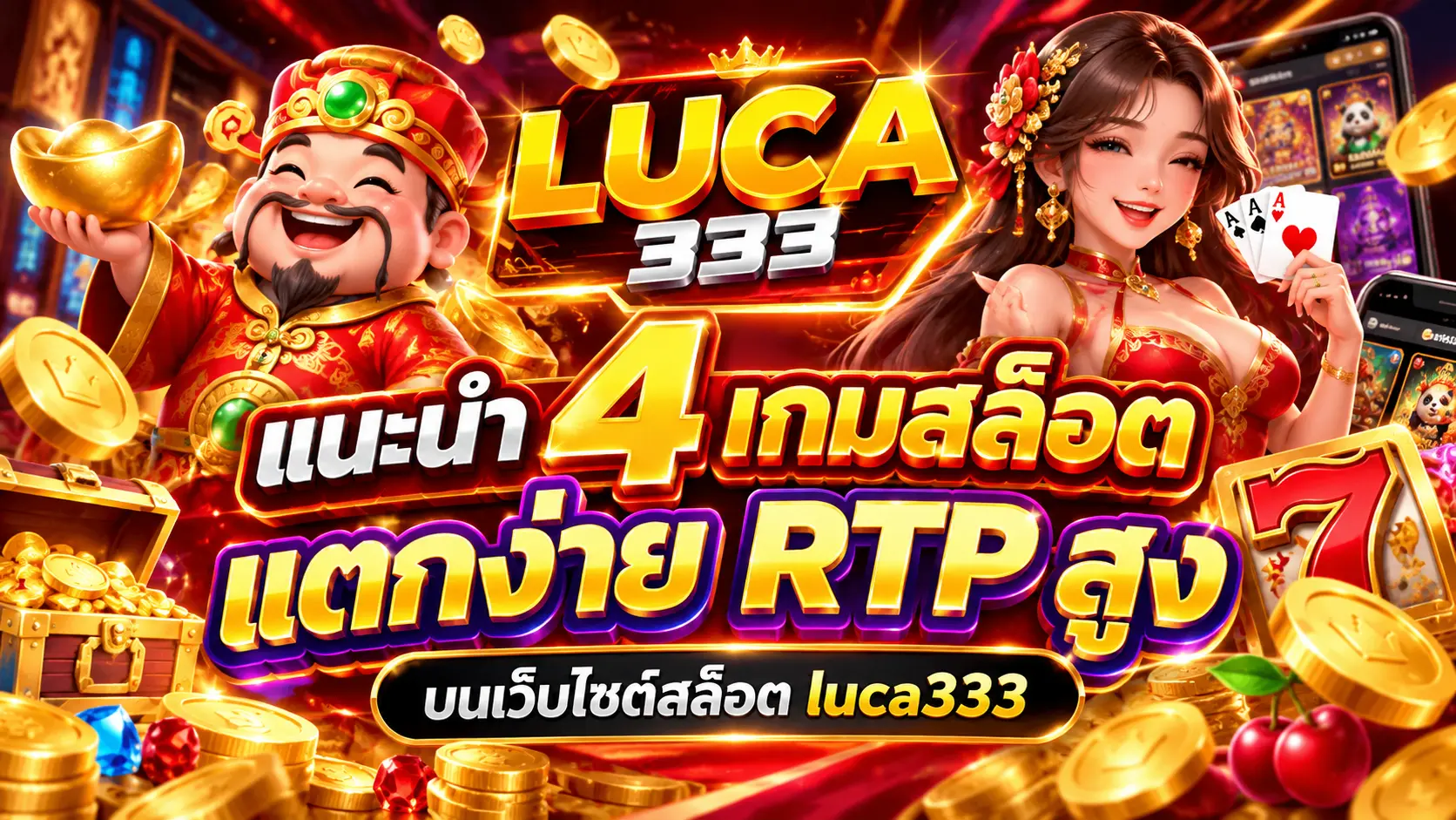 แนะนำ 4เกมสล็อตแตกง่าย RTP สูง บนเว็บไซต์สล็อต luca333